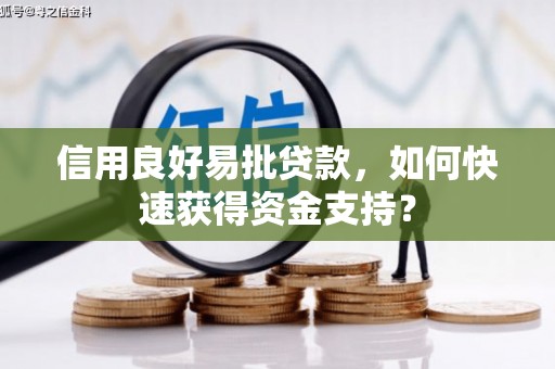 冈山信用良好易批贷款，如何快速获得资金支持？
