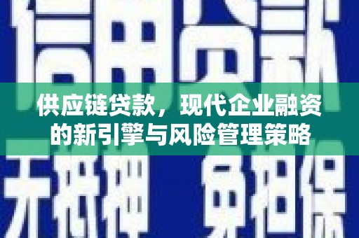冈山供应链贷款，现代企业融资的新引擎与风险管理策略