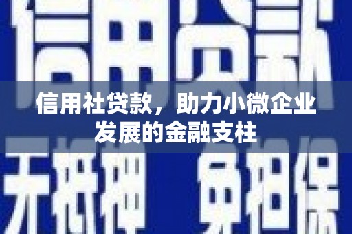 冈山信用社贷款，助力小微企业发展的金融支柱