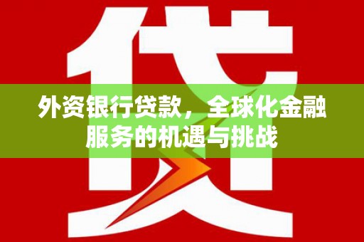 冈山外资银行贷款，全球化金融服务的机遇与挑战