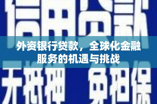 冈山外资银行贷款，全球化金融服务的机遇与挑战