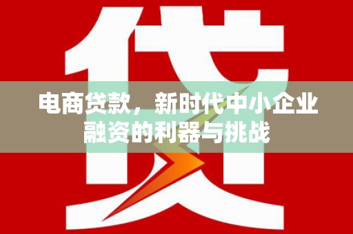 冈山电商贷款，新时代中小企业融资的利器与挑战