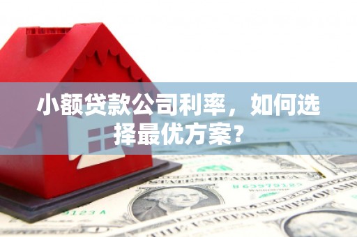 冈山小额贷款公司利率，如何选择最优方案？