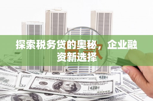 冈山探索税务贷的奥秘，企业融资新选择