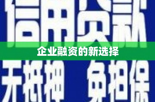 冈山企业融资的新选择