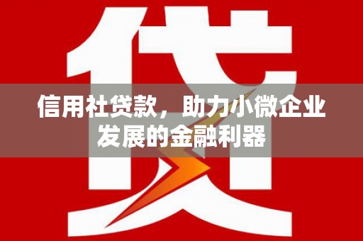 冈山信用社贷款，助力小微企业发展的金融利器