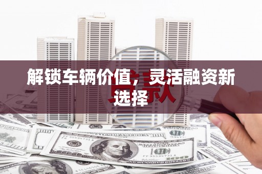 冈山解锁车辆价值，灵活融资新选择